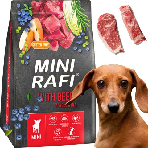 Sucha Karma Dla Psa RAFI MINI Adult z Wołowiną 3 kg - 2 szt. RAFI