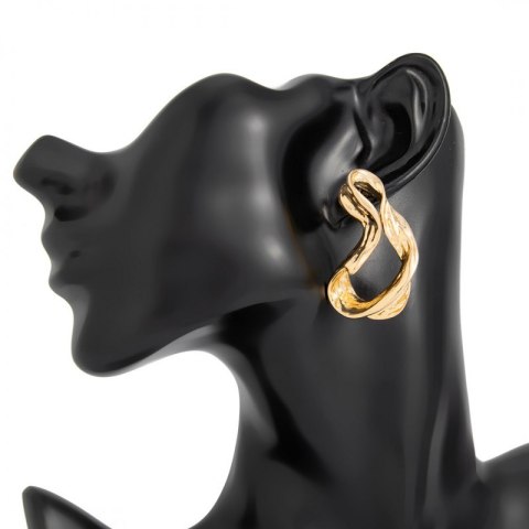 Kolczyki wiszące, efektowne zawijasy złote K1719