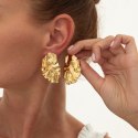 Kolczyki wiszące, efektowne złote blaszki K1721