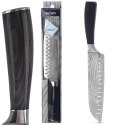 NÓŻ KUCHENNY SANTOKU STALOWY POJEDYŃCZY DAMASCUS 31CM ORION 831176