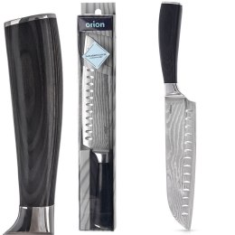 NÓŻ KUCHENNY SANTOKU STALOWY POJEDYŃCZY DAMASCUS 31CM ORION 831176