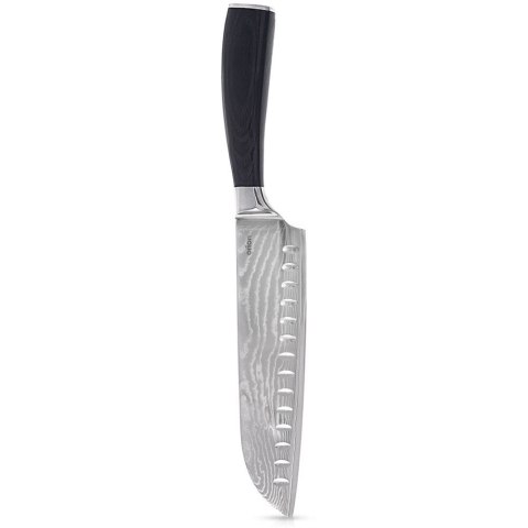 NÓŻ KUCHENNY SANTOKU STALOWY POJEDYŃCZY DAMASCUS 31CM ORION 831176