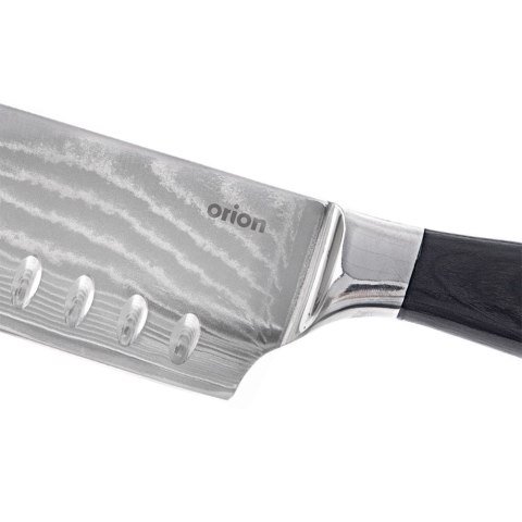 NÓŻ KUCHENNY SANTOKU STALOWY POJEDYŃCZY DAMASCUS 31CM ORION 831176