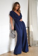 289-01 Kombinezon Z Zakrytymi Ramionami - Granatowy