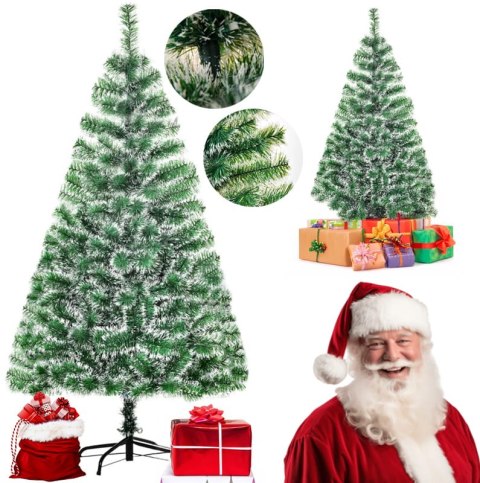 Choinka Sztuczna Zielono-Biała 416 Gałęzi 150 cm PAKO 830-123 PAKO