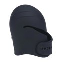 Adjustable Vibrating Silicone Penis Head Stimulator - Black