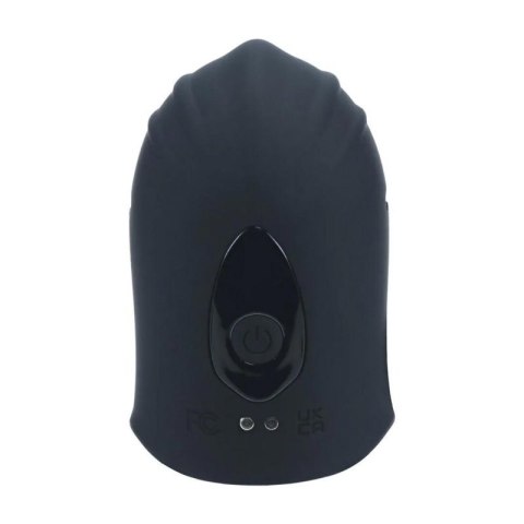 Adjustable Vibrating Silicone Penis Head Stimulator - Black