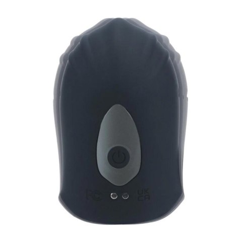 Adjustable Vibrating Silicone Penis Head Stimulator - Black