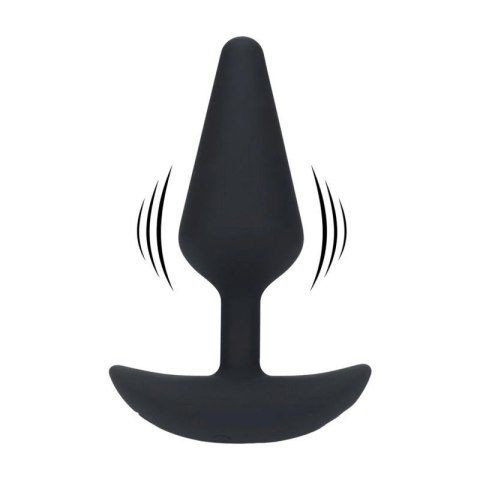Classic Vibrating Silicone Anal Plug - M - Black