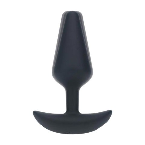 Classic Vibrating Silicone Anal Plug - M - Black