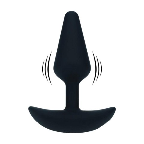 Classic Vibrating Silicone Anal Plug - S - Black