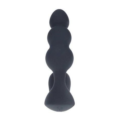 Dual Motor Remote Control Beaded Vibrating Liquid Silicone Prostate Stimulator - Black