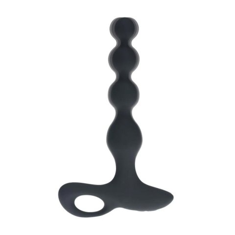 Remote Control Beaded Vibrating Silicone Anal Plug - Black
