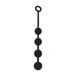 Round Silicone Anal Balls - L - 40mm - Black