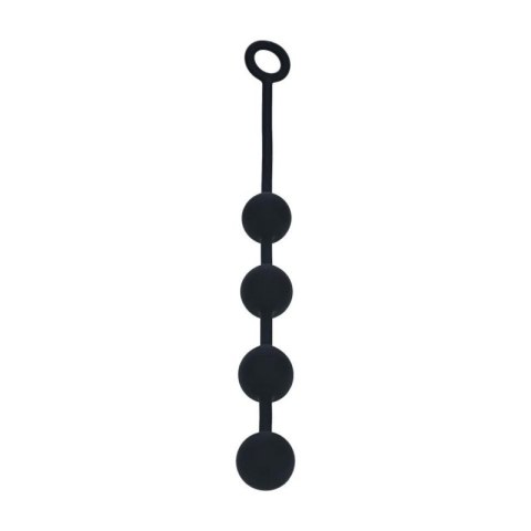 Round Silicone Anal Balls - L - 40mm - Black