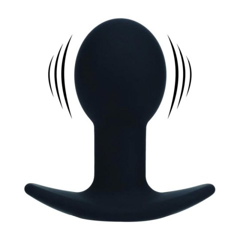 Single Bulb Vibrating Silicone Anal Plug - Black