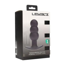 Tri Bulb Vibrating Silicone Anal Plug - Black