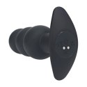 Tri Bulb Vibrating Silicone Anal Plug - Black