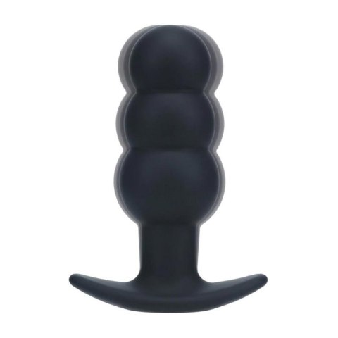 Tri Bulb Vibrating Silicone Anal Plug - Black