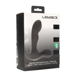 Vibrating and Tapping Silicone Prostate Massager with Ball Stimulator - Black