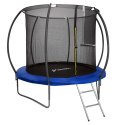 TRAMPOLINA Z SIATKĄ I DRAB INKĄ HENZEN 244 CM NIEB IESKA FT 8
