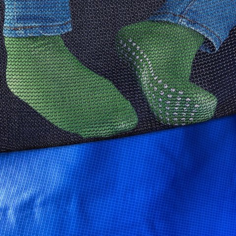 TRAMPOLINA Z SIATKĄ I DRAB INKĄ HENZEN 244 CM NIEB IESKA FT 8