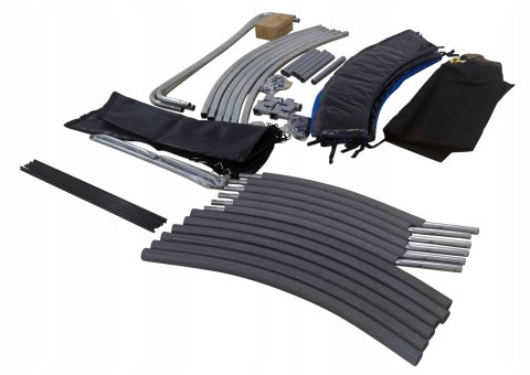 TRAMPOLINA Z SIATKĄ I DRAB INKĄ HENZEN 244 CM NIEB IESKA FT 8