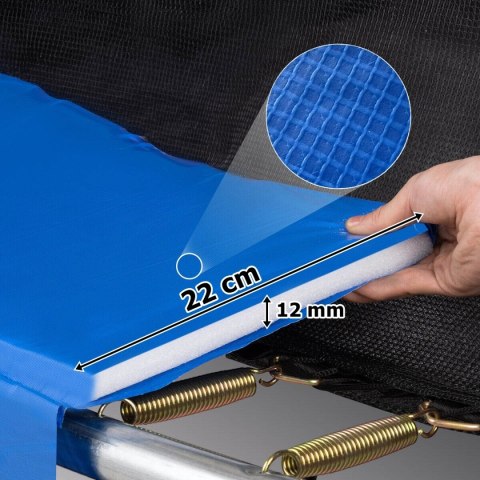TRAMPOLINA Z SIATKĄ I DRAB INKĄ HENZEN 244 CM NIEB IESKA FT 8