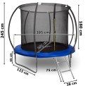 TRAMPOLINA Z SIATKĄ I DRAB INKĄ HENZEN 305 CM NIEB IESKA FT10