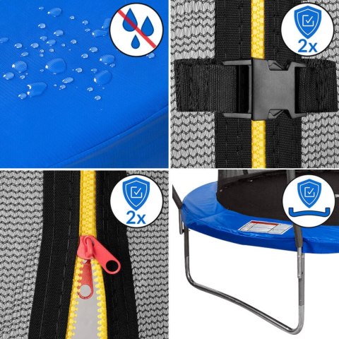 TRAMPOLINA Z SIATKĄ I DRAB INKĄ HENZEN 305 CM NIEB IESKA FT10