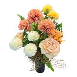 BUKIET WKŁAD DO WAZONU SZTUCZNE KWIATY NA CMENTARZ NA WSZYSTKICH ŚWIĘTYCH