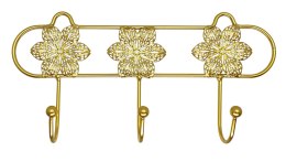 DEKORACYJNY OZDOBNY METALOWY ŚCIENNY WIESZAK KWIATY 3 HACZYKI