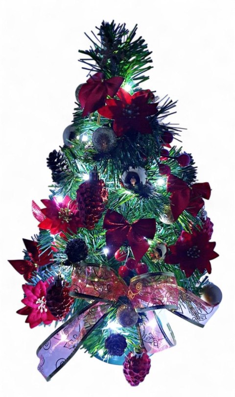 GOTOWA MINI CHOINKA UBRANA ŚWIĄTECZNA DEKORACJA 40cm