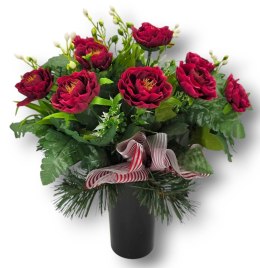 BUKIET NA CMENTARZ KOMPOZYCJA KWIATOWA DO FLAKONU NA GRÓB