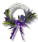 STYLOWY WIANEK DEKORACYJNY LAWENDA KROKUSY DO DOMU NA DRZWI STÓŁ 25cm
