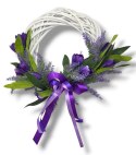 STYLOWY WIANEK DEKORACYJNY LAWENDA KROKUSY DO DOMU NA DRZWI STÓŁ 25cm