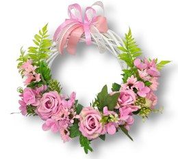 WIKLINOWY WIANEK KWIATOWY STROIK NA DRZWI WIOSENNY LETNI