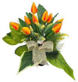 WIOSENNY BUKIET WKŁAD DO WAZONU KWIATY NA CMENTARZ GRÓB POMNIK TULIPANY