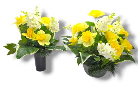 WIOSENNY BUKIET WKŁAD DO WAZONU KWIATY NA CMENTARZ GRÓB POMNIK ŻONKILE