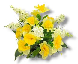 WIOSENNY STROIK NA CMENTARZ KWIATY NA GRÓB POMNIK MISA Z OBCIĄŻENIEM ŻONKILE