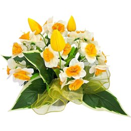 WIOSENNY STROIK NA CMENTARZ KWIATY NA GRÓB Z OBCIĄŻENIEM ŻONKILE TULIPANY