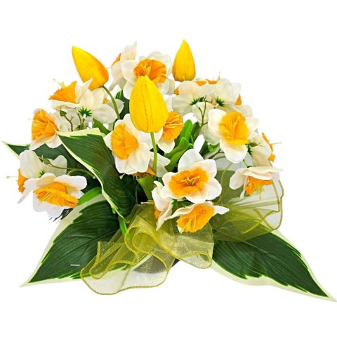 WIOSENNY STROIK NA CMENTARZ KWIATY NA GRÓB Z OBCIĄŻENIEM ŻONKILE TULIPANY