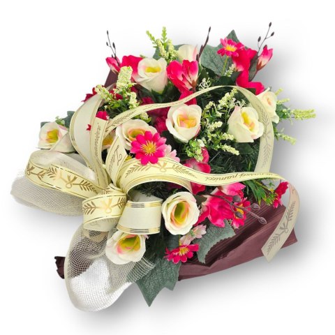 WYJĄTKOWA WIĄZANKA POGRZEBOWA WIENIEC SZTUCZNE KWIATY