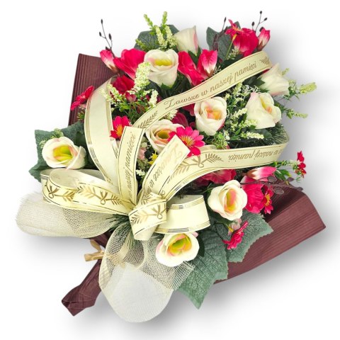 WYJĄTKOWA WIĄZANKA POGRZEBOWA WIENIEC SZTUCZNE KWIATY