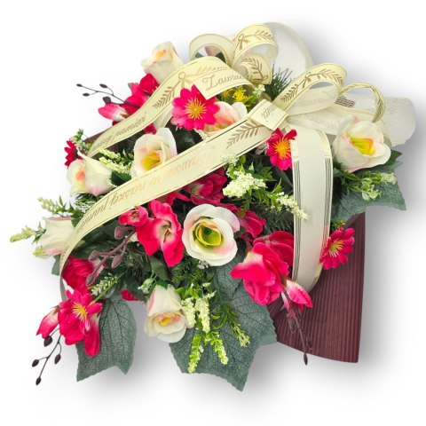 WYJĄTKOWA WIĄZANKA POGRZEBOWA WIENIEC SZTUCZNE KWIATY