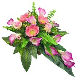 WYJĄTKOWY DUŻY STROIK NA CMENTARZ KWIATY NA GRÓB POMNIK Z OBCIĄŻENIEM KALIE