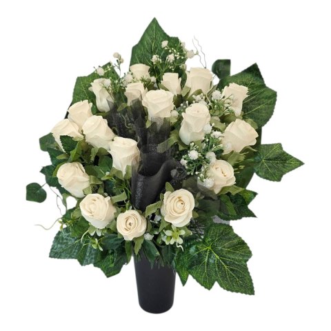 Bukiet flakon stroik na cmentarz kompozycja kwiatowa na grób