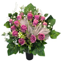 Bukiet flakon stroik na cmentarz kompozycja kwiatowa na grób