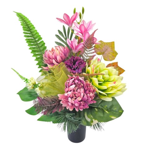 Bukiet flakon stroik na cmentarz kompozycja kwiatowa na wszystkich świętych