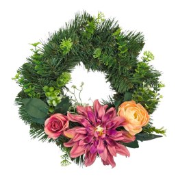 Okrągły stroik wianek wiązanka na cmentarz dekoracja pod znicz